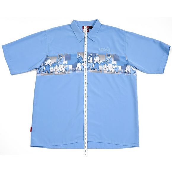 VTG Southpole Shirt Men's XXL Blue Hip Hop Baggy Streetwear Y2K Skater Anime - Picture 3 of 9